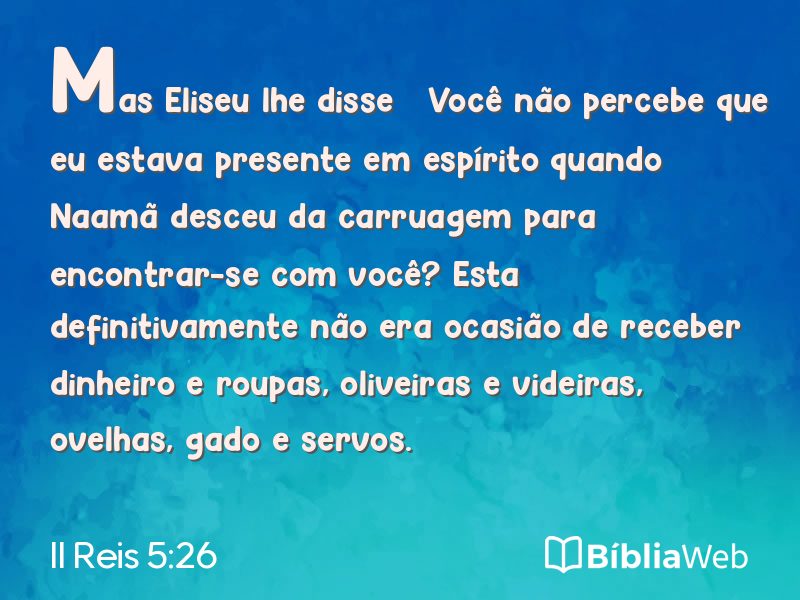 II Reis 5:26 em imagem para compartilhar
