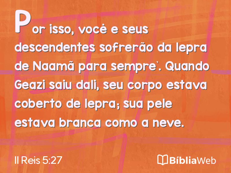 II Reis 5:27 em imagem para compartilhar