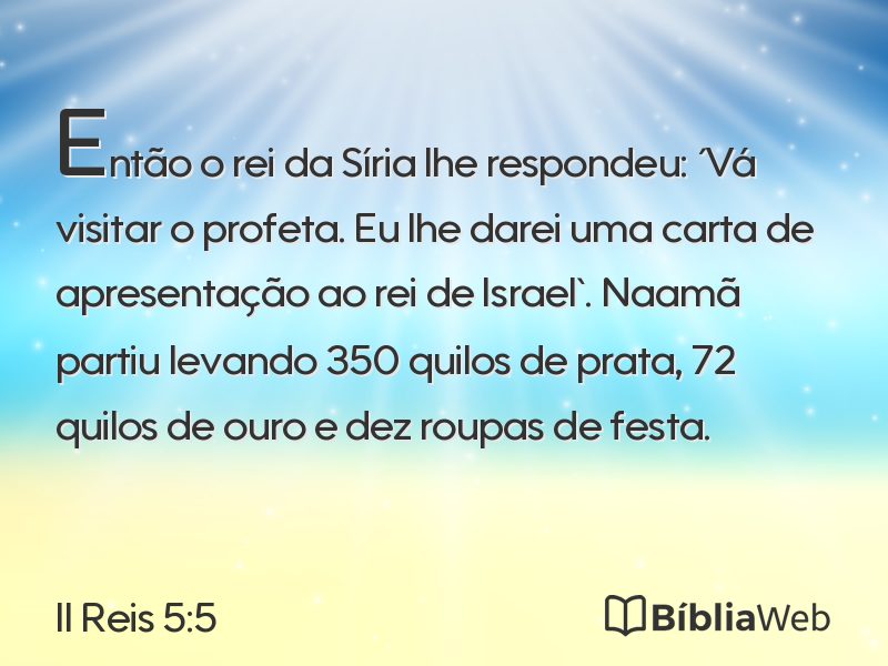 II Reis 5:5 em imagem para compartilhar