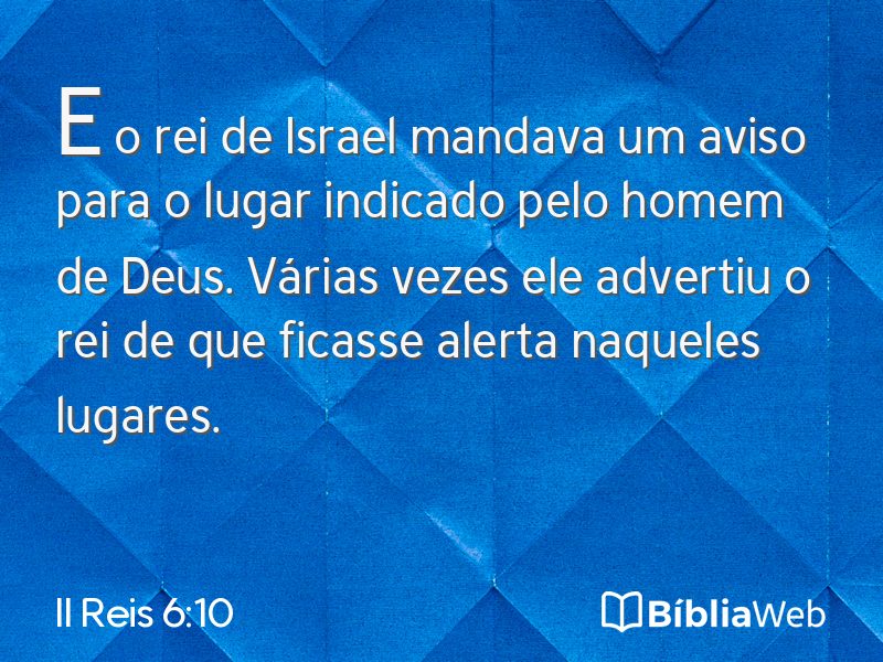 II Reis 6:10 em imagem para compartilhar