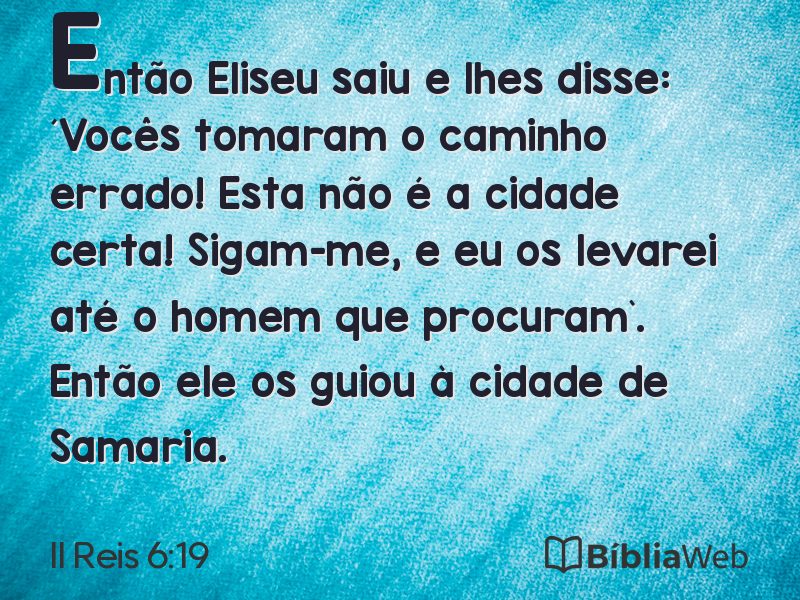II Reis 6:19 em imagem para compartilhar