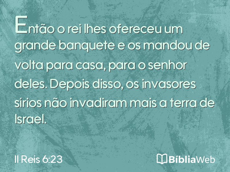 II Reis 6:23 em imagem para compartilhar