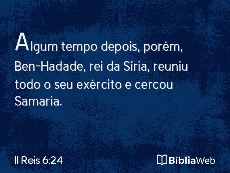 II Reis 6:24 em imagem para compartilhar