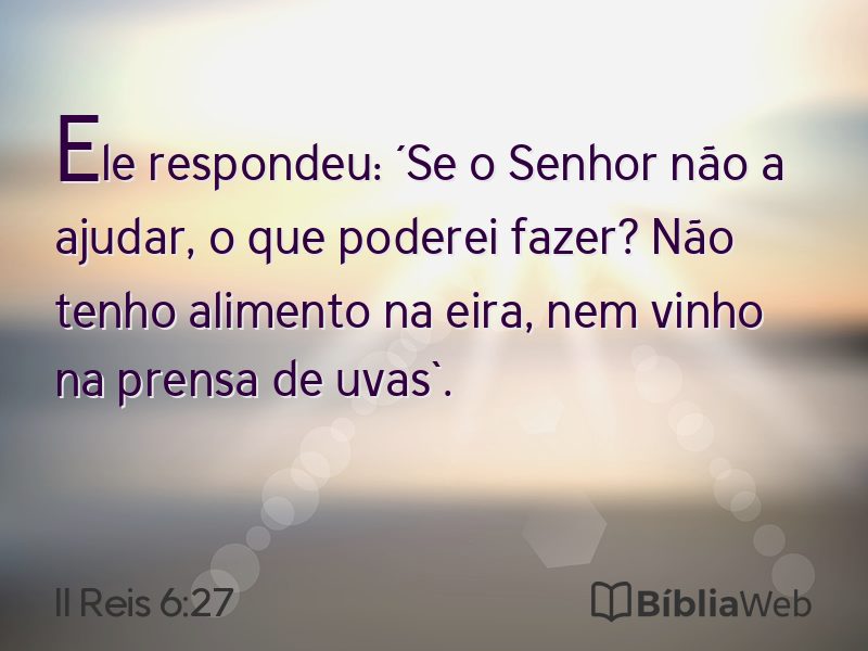 II Reis 6:27 em imagem para compartilhar