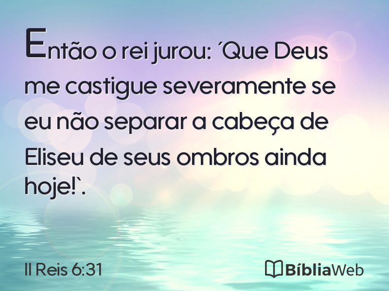 II Reis 6:31 em imagem para compartilhar