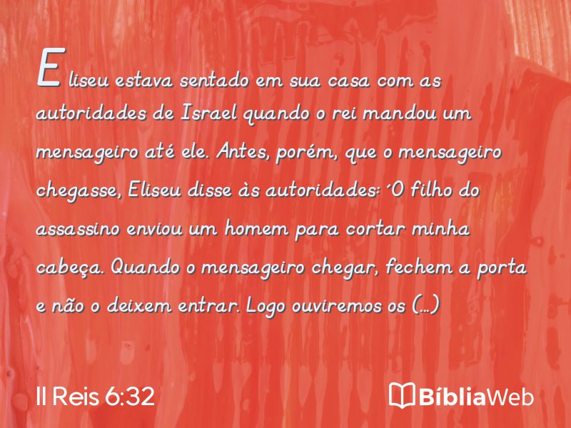 II Reis 6:32 em imagem para compartilhar