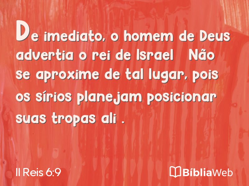 II Reis 6:9 em imagem para compartilhar