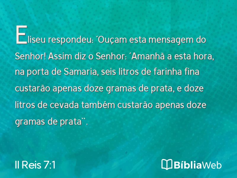 II Reis 7:1 em imagem para compartilhar