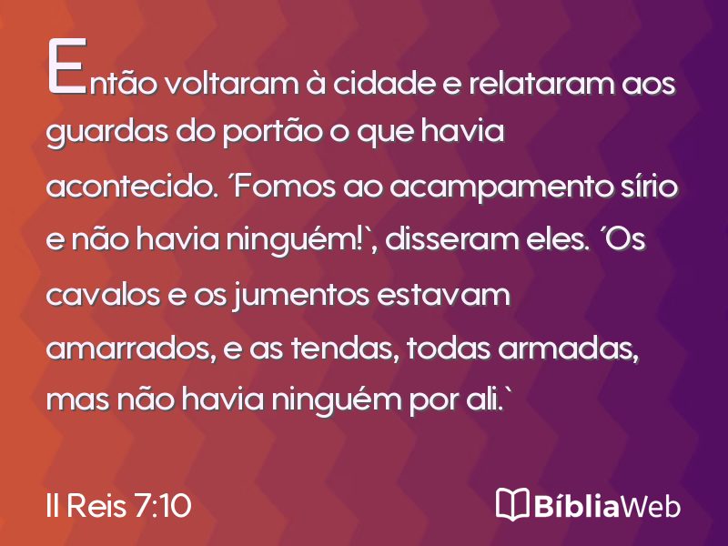 II Reis 7:10 em imagem para compartilhar