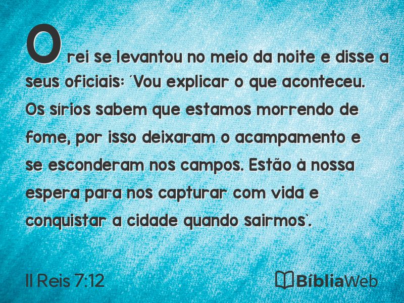 II Reis 7:12 em imagem para compartilhar