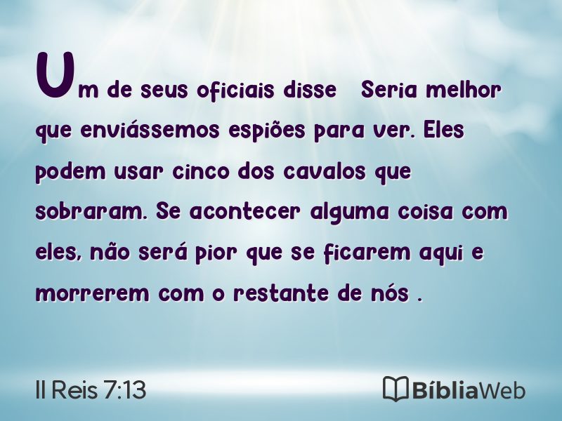 II Reis 7:13 em imagem para compartilhar