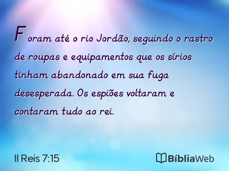 II Reis 7:15 em imagem para compartilhar