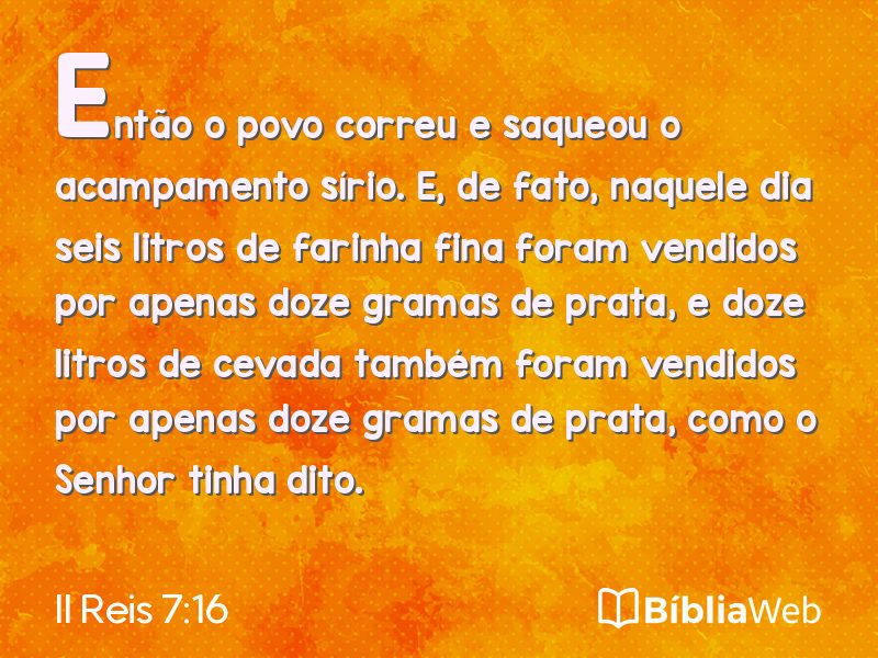 II Reis 7:16 em imagem para compartilhar