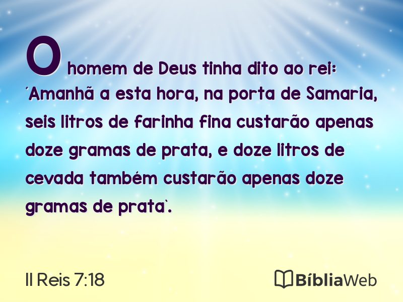 II Reis 7:18 em imagem para compartilhar