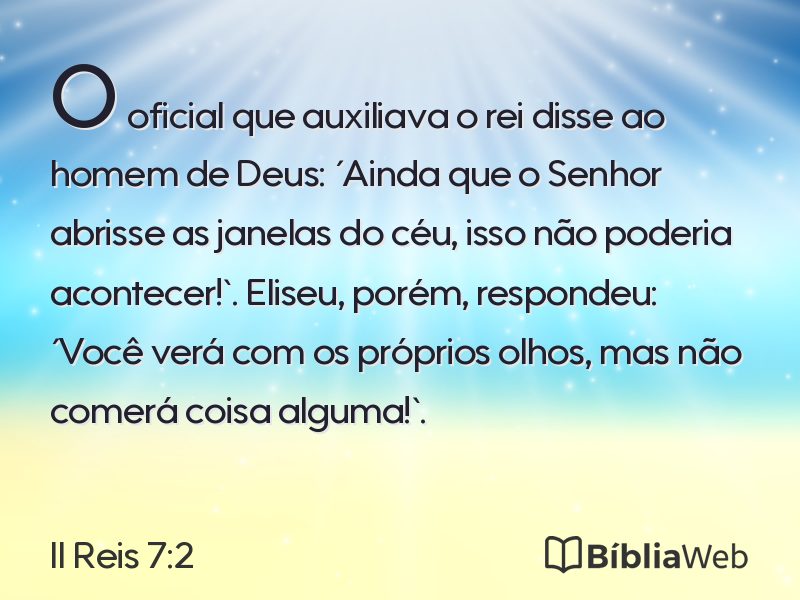 II Reis 7:2 em imagem para compartilhar