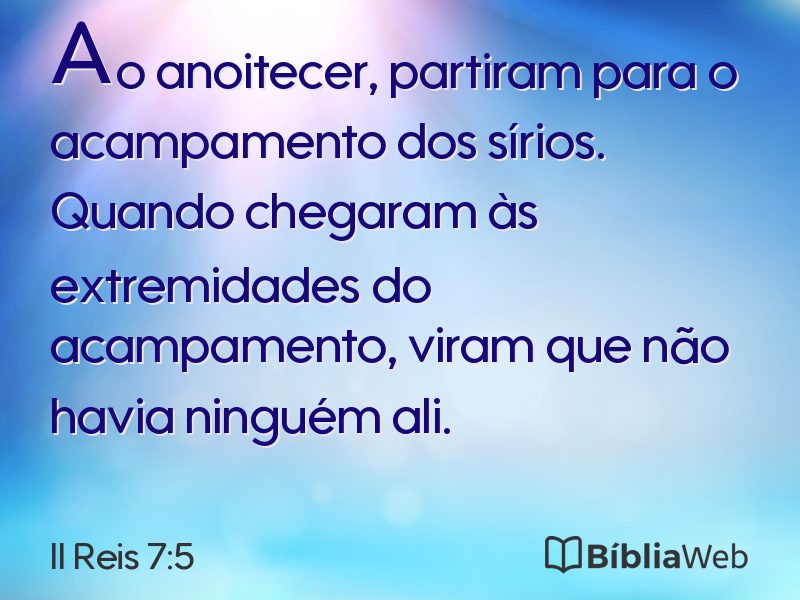 II Reis 7:5 em imagem para compartilhar