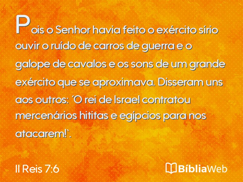 II Reis 7:6 em imagem para compartilhar