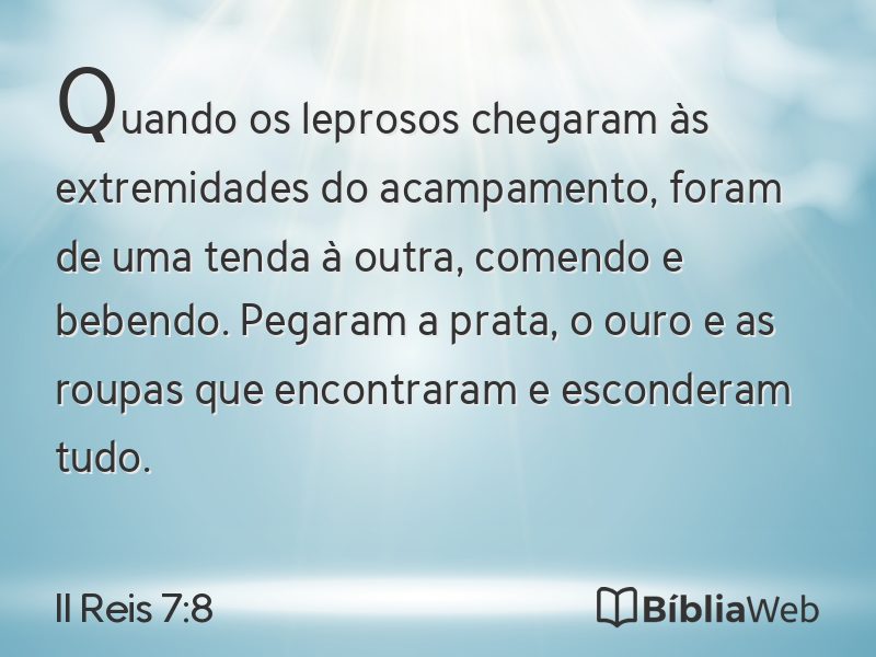 II Reis 7:8 em imagem para compartilhar