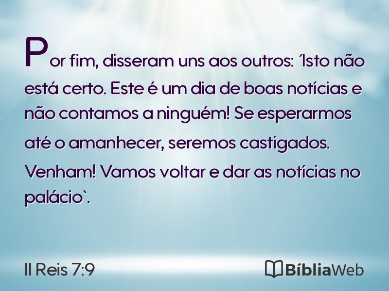 II Reis 7:9 em imagem para compartilhar