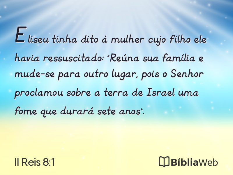 II Reis 8:1 em imagem para compartilhar