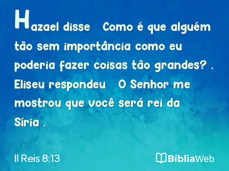 II Reis 8:13 em imagem para compartilhar