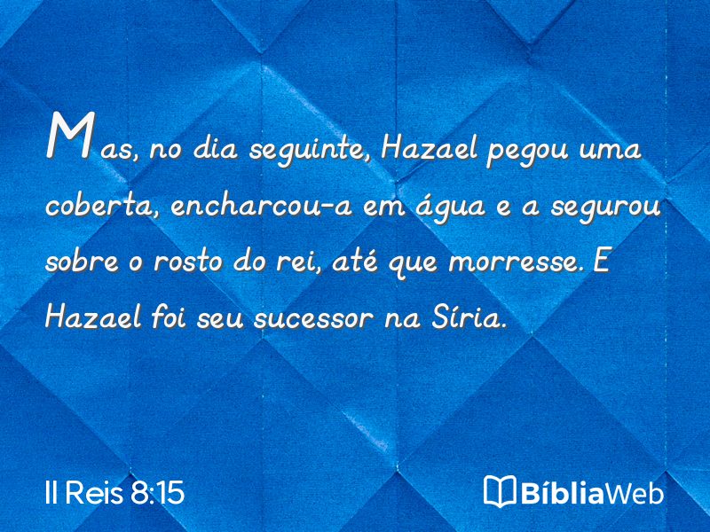 II Reis 8:15 em imagem para compartilhar