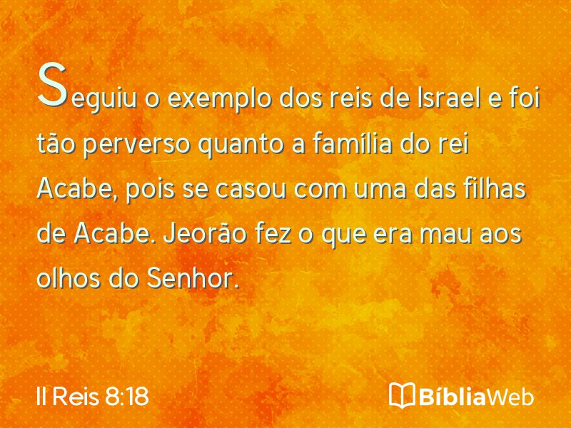 II Reis 8:18 em imagem para compartilhar