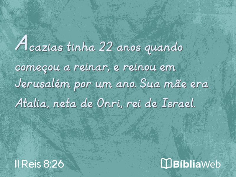 II Reis 8:26 em imagem para compartilhar