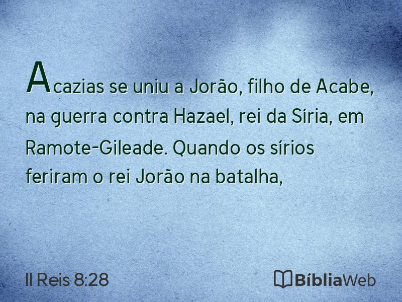 II Reis 8:28 em imagem para compartilhar
