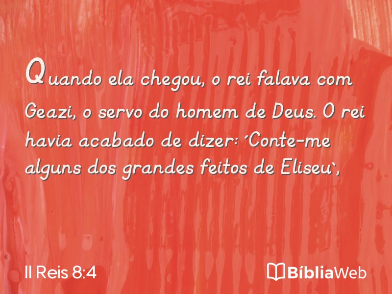 II Reis 8:4 em imagem para compartilhar