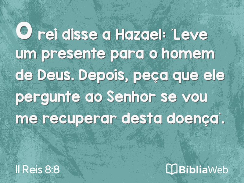 II Reis 8:8 em imagem para compartilhar