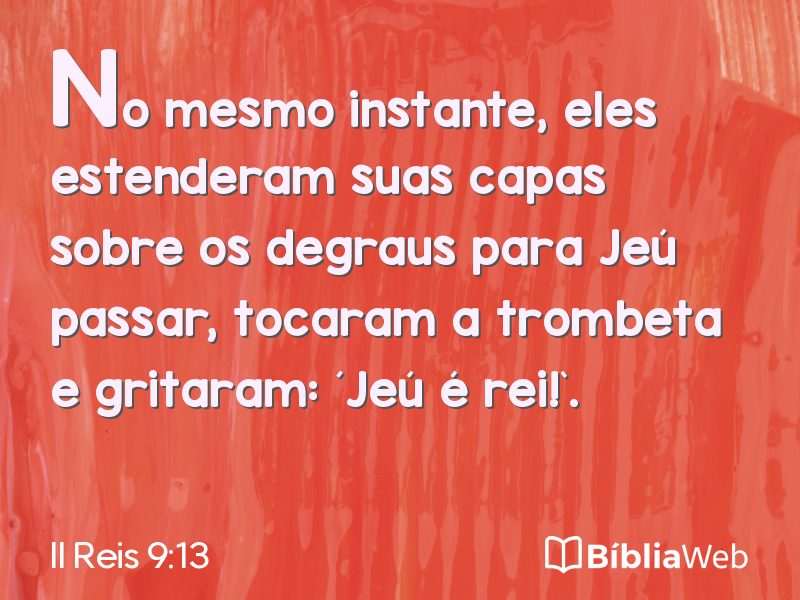 II Reis 9:13 em imagem para compartilhar