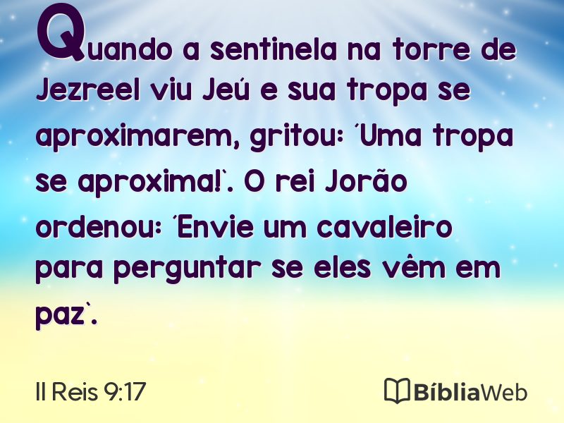 II Reis 9:17 em imagem para compartilhar