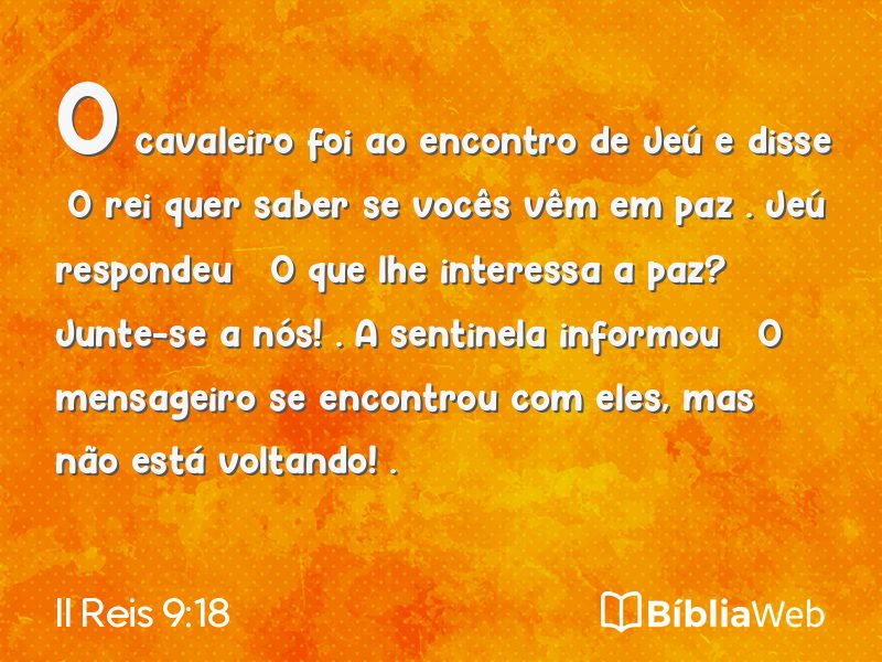 II Reis 9:18 em imagem para compartilhar