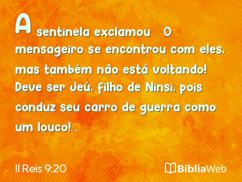 II Reis 9:20 em imagem para compartilhar