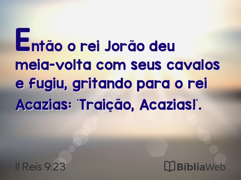 II Reis 9:23 em imagem para compartilhar