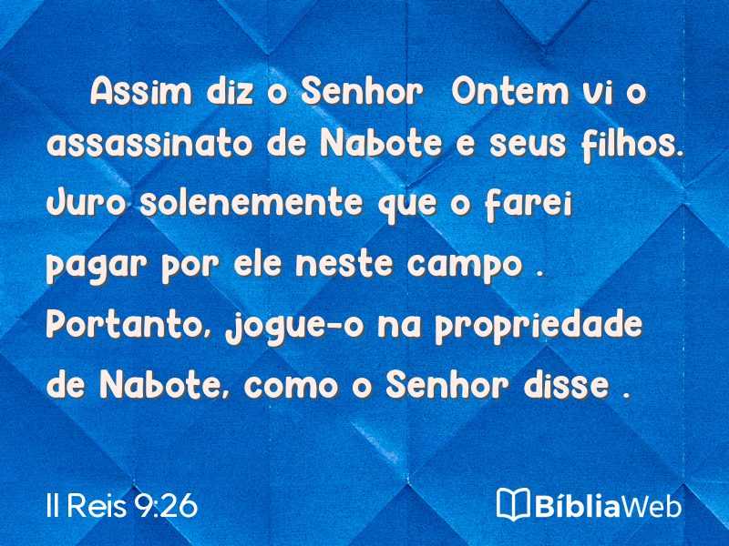II Reis 9:26 em imagem para compartilhar