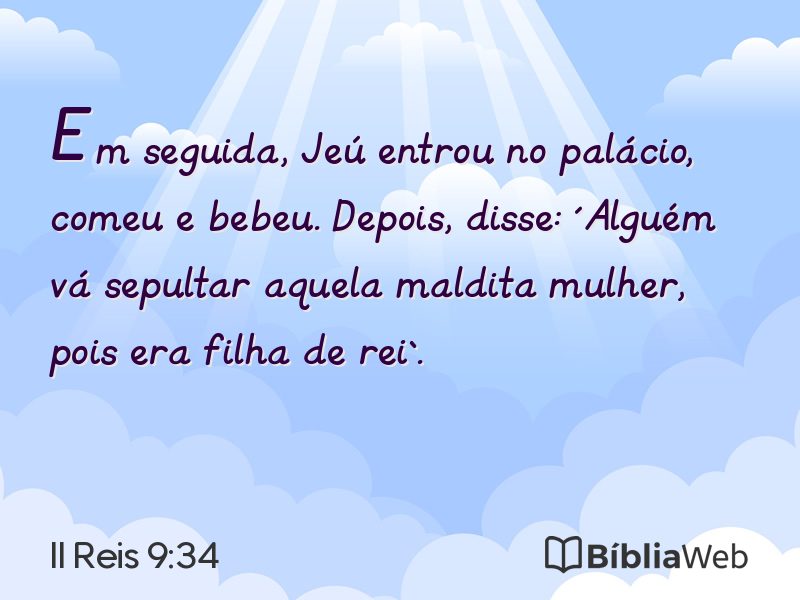 II Reis 9:34 em imagem para compartilhar