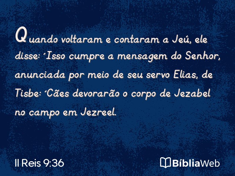 II Reis 9:36 em imagem para compartilhar