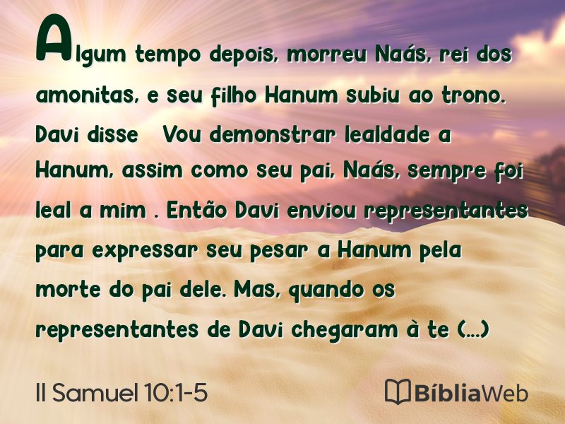 II Samuel 10:1-5 em imagem para compartilhar