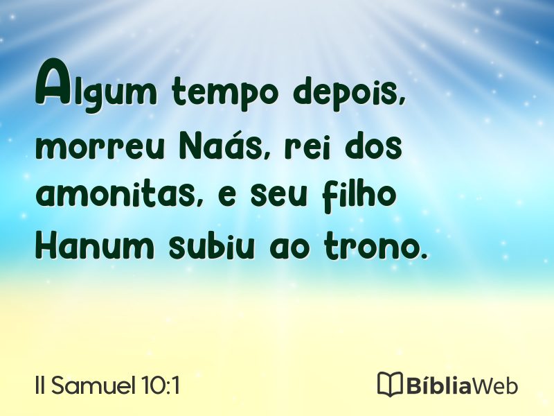 II Samuel 10:1 em imagem para compartilhar