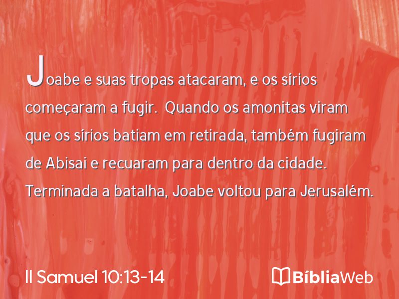 II Samuel 10:13-14 em imagem para compartilhar