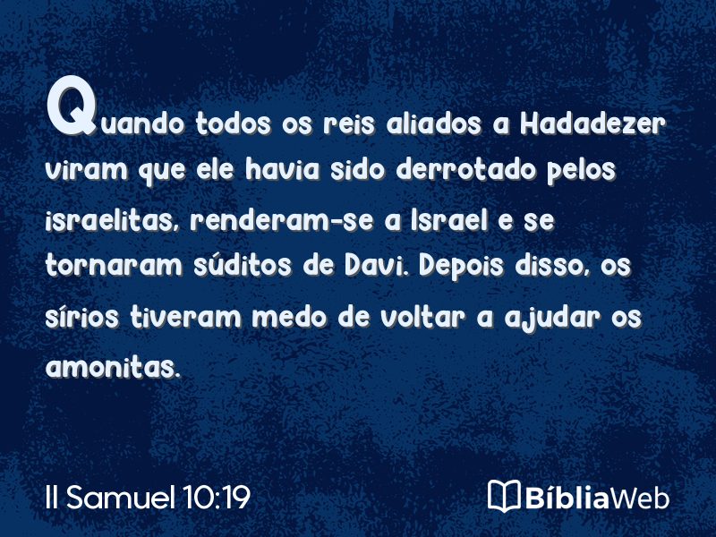 II Samuel 10:19 em imagem para compartilhar