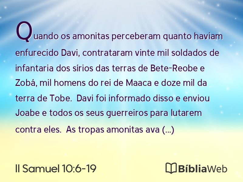 II Samuel 10:6-19 em imagem para compartilhar