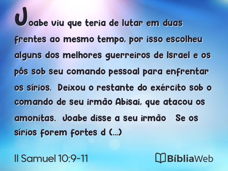 II Samuel 10:9-11 em imagem para compartilhar