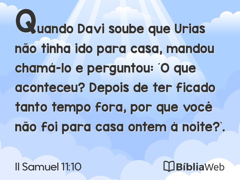 II Samuel 11:10 em imagem para compartilhar
