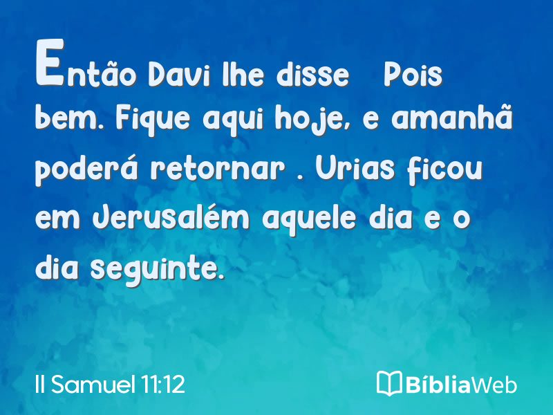 II Samuel 11:12 em imagem para compartilhar