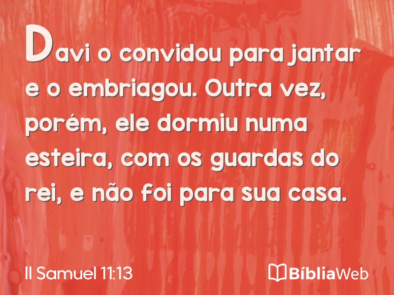II Samuel 11:13 em imagem para compartilhar