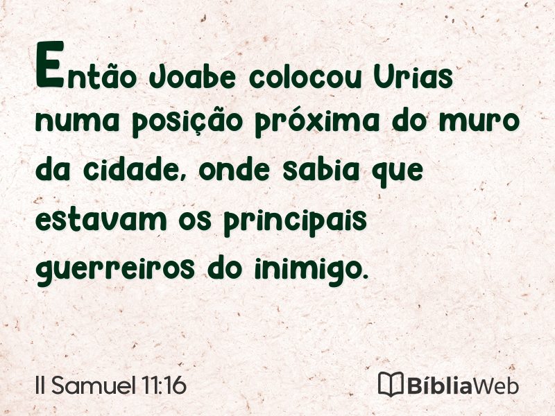 II Samuel 11:16 em imagem para compartilhar