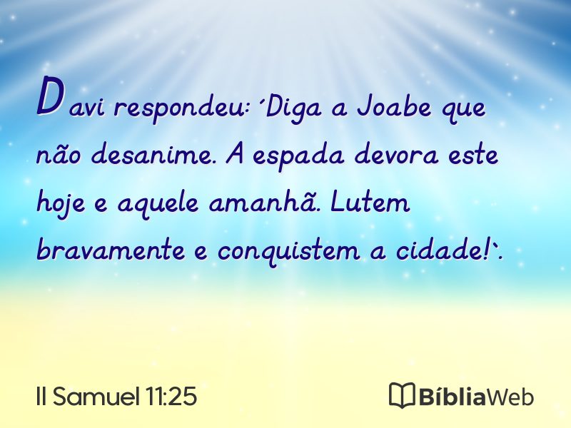 II Samuel 11:25 em imagem para compartilhar